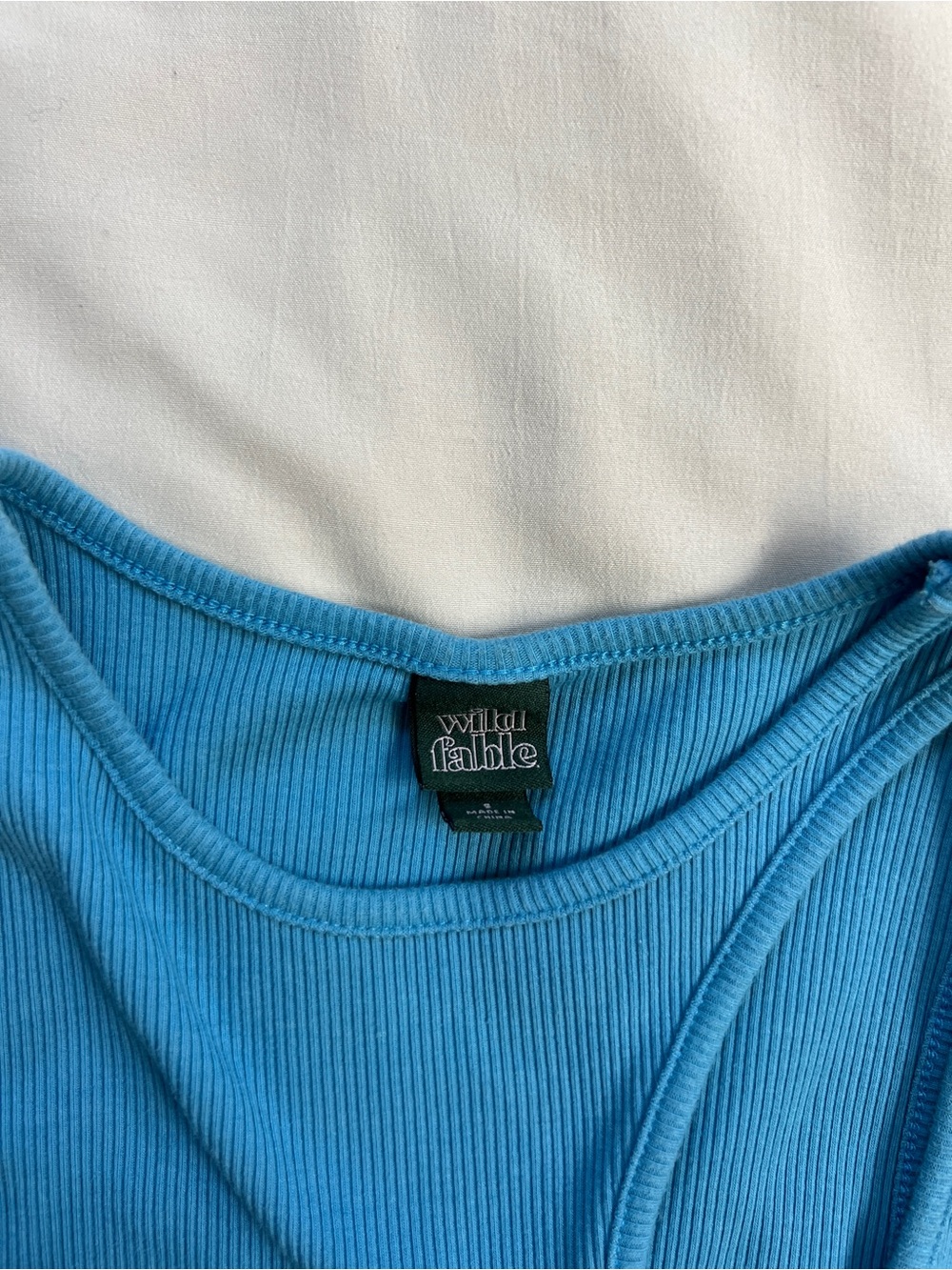 Wild Fable Ribbed Tank Top in Turquoise Blue